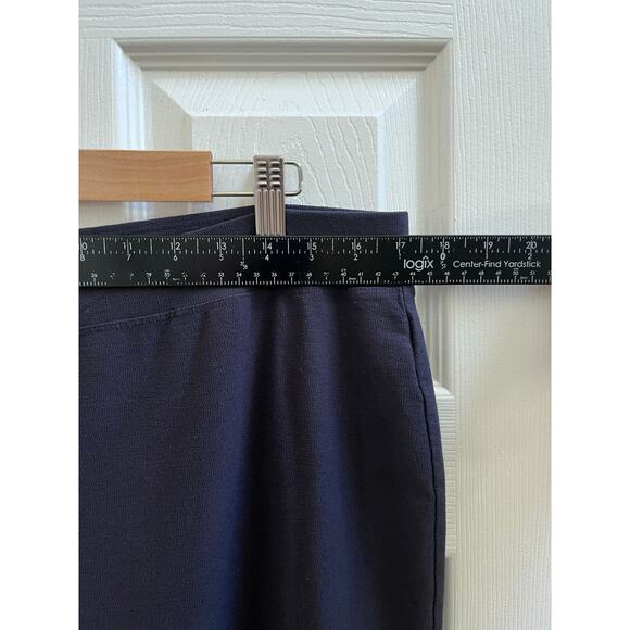 Eileen Fisher Blue Viscose Blend Washable Stretch Crepe Pant Large Minimalist - Picture 6 of 11